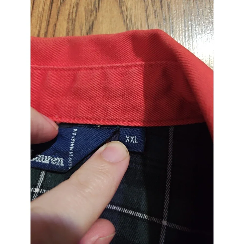 Ralph Lauren Polo Harrington Bomber Jacket Tartan Plaid Lined Men's 2XL Red